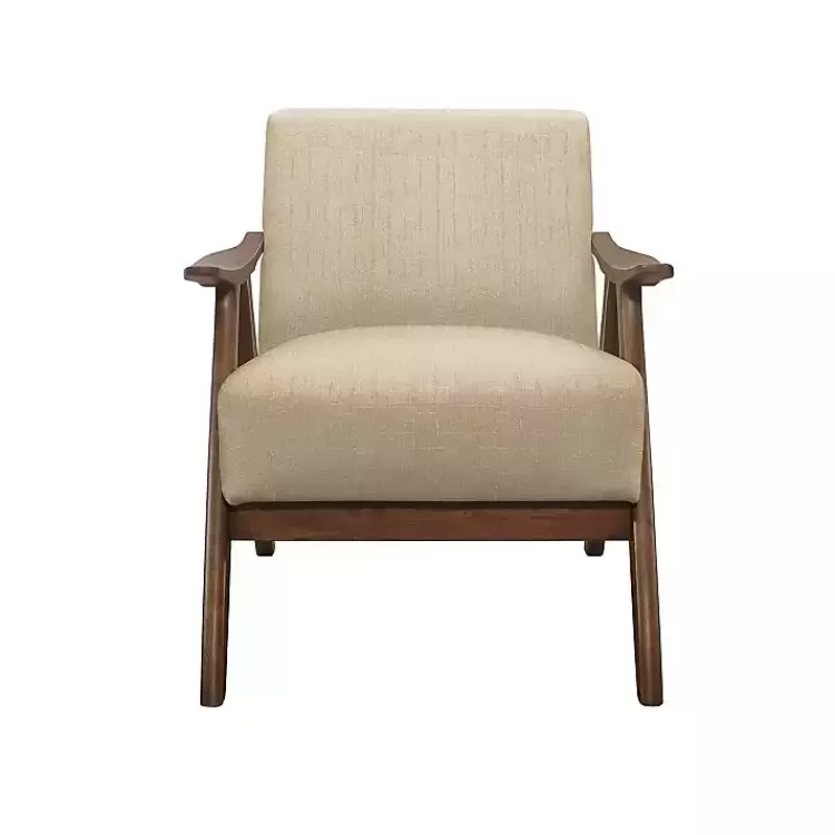 Beige Mid-Century Hazel Wood Frame Accent Chair>Kirklands Home Cheap