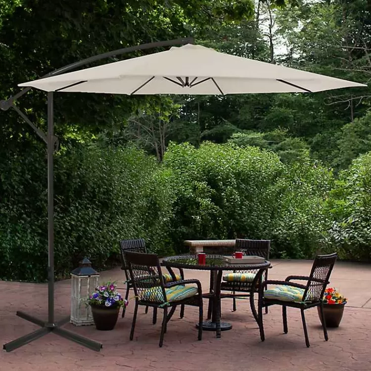 Beige Offset Hand Crank Outdoor Umbrella>Kirklands Home Cheap