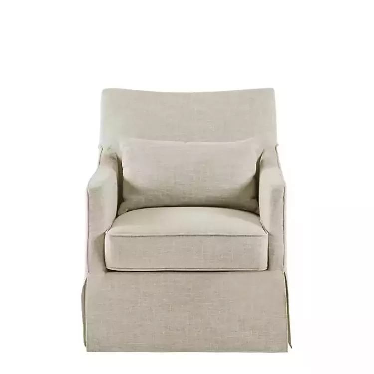 Beige Skirted Swivel Martha Stewart Accent Chair>Kirklands Home Outlet