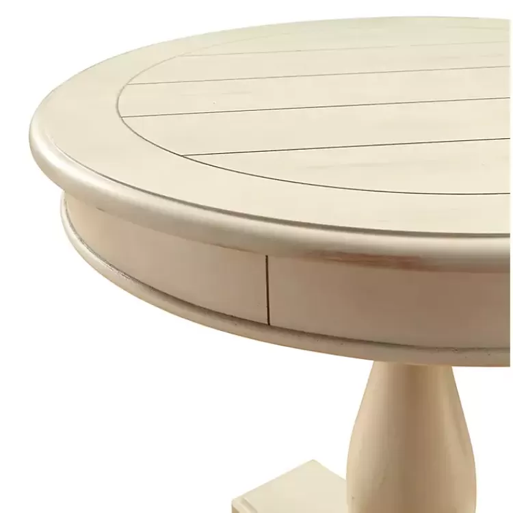 Beige Traditional Round Pedestal Accent Table>Kirklands Home Clearance