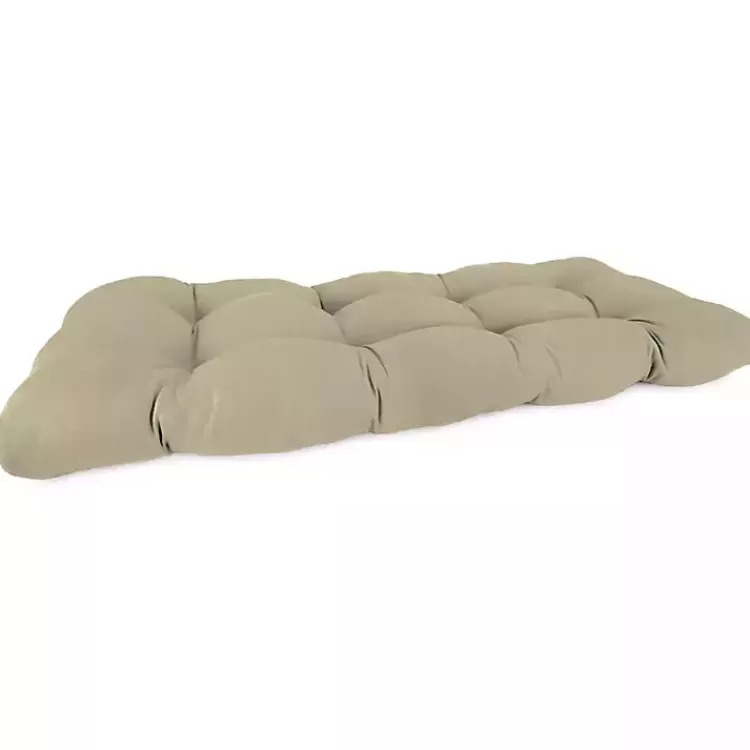 Beige Tufted Canvas Outdoor Bench Cushion>Kirklands Home Best