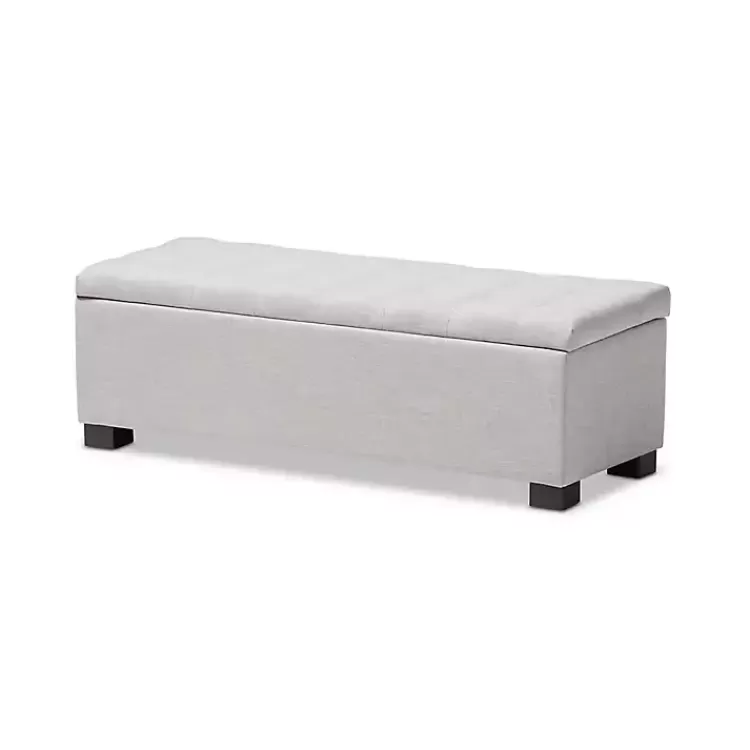 Beige Tufted Contemporary Storage Bench>Kirklands Home Sale