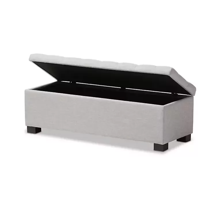 Beige Tufted Contemporary Storage Bench>Kirklands Home Sale