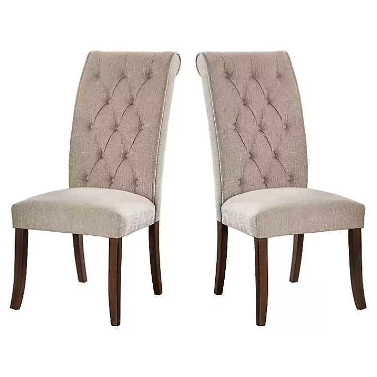 Beige Tufted Landon Dining Chairs, Set of 2>Kirklands Home Clearance