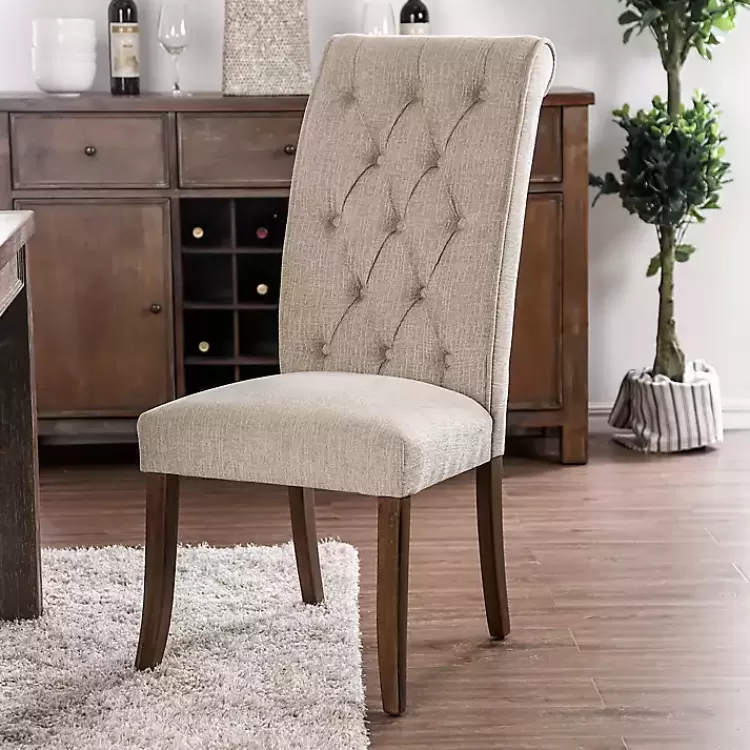 Beige Tufted Landon Dining Chairs, Set of 2>Kirklands Home Clearance