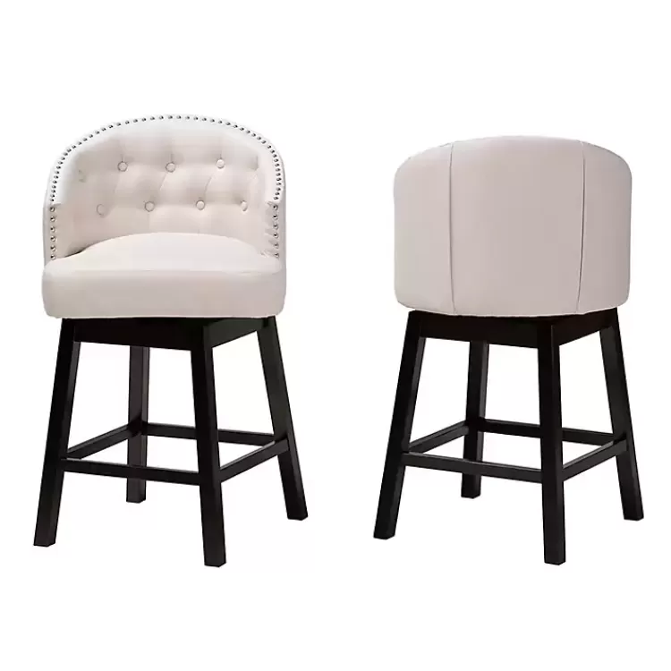 Beige Tufted Seat Swivel Counter Stools, Set of 2>Kirklands Home Outlet