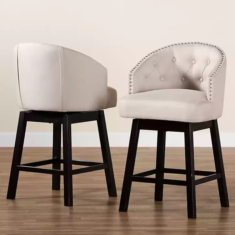 beige_tufted_seat_swivel_counter_stools_set_of__7.webp Beige Tufted Seat Swivel Counter Stools, Set of 2>Kirklands Home Outlet