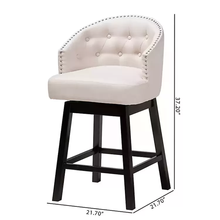 beige_tufted_seat_swivel_counter_stools_set_of__8.webp Beige Tufted Seat Swivel Counter Stools, Set of 2>Kirklands Home Outlet