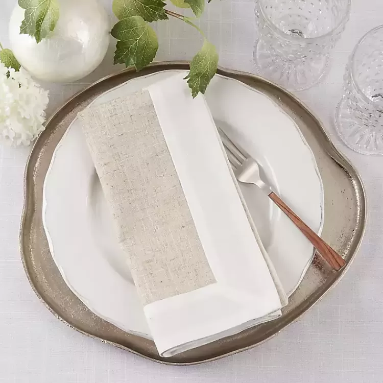 Beige Two-Tone Border 4-pc. Napkin Set>Kirklands Home New