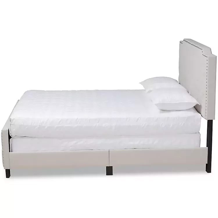 Beige Upholstered Button Tufted King Panel Bed>Kirklands Home Cheap