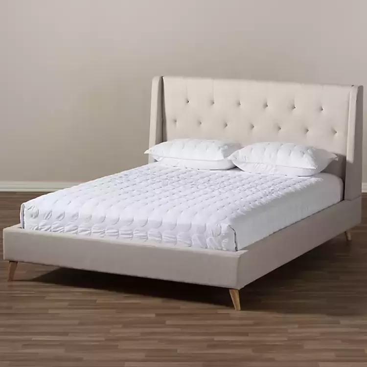 beige_upholstered_wingback_queen_platform_bed_6.webp Beige Upholstered Wingback Queen Platform Bed>Kirklands Home Best Sale