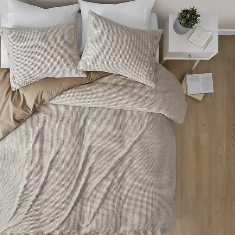 Beige Waffle Weave 3-pc. Queen Duvet Cover Set>Kirklands Home Hot