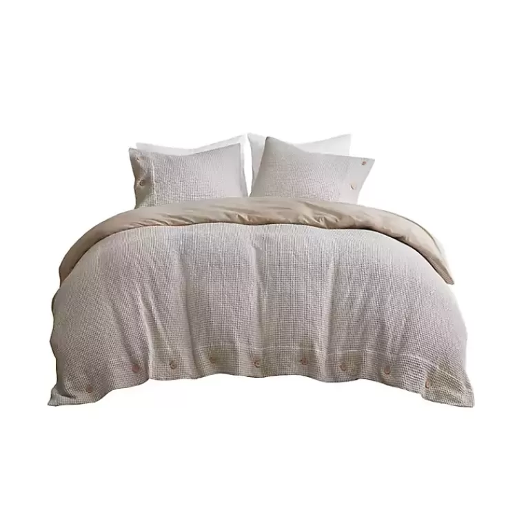 Beige Waffle Weave 3-pc. Queen Duvet Cover Set>Kirklands Home Hot