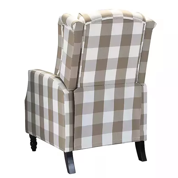 beige_windowpane_plaid_recliner_2.webp Beige Windowpane Plaid Recliner>Kirklands Home New
