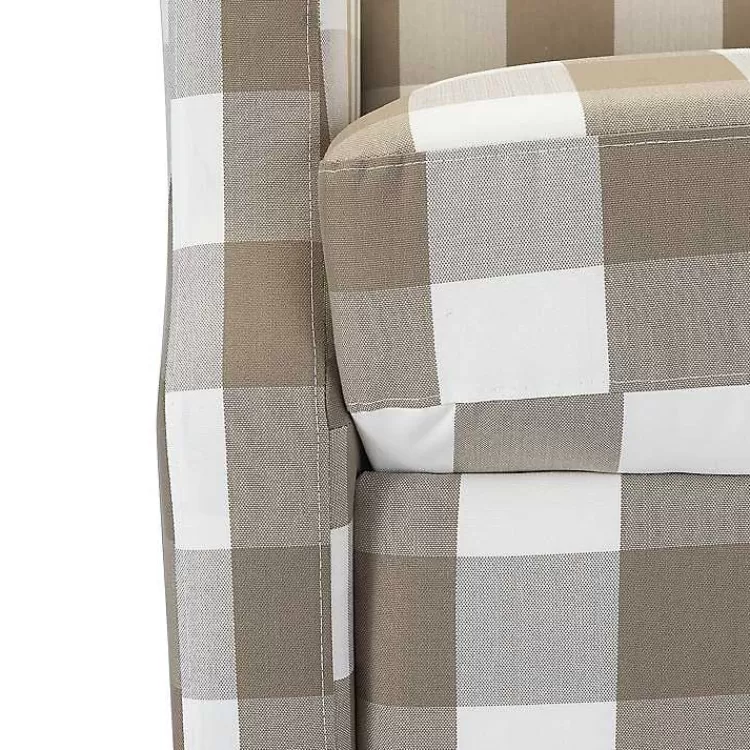 beige_windowpane_plaid_recliner_6.webp Beige Windowpane Plaid Recliner>Kirklands Home New