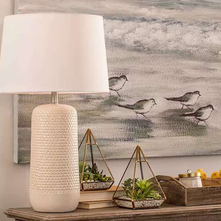 Beige Woven Ceramic Wicker Table Lamp>Kirklands Home Discount