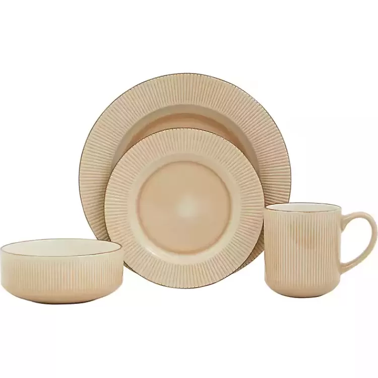 Betsy Cream Ribbed 16-pc. Dinnerware Set>Kirklands Home Sale