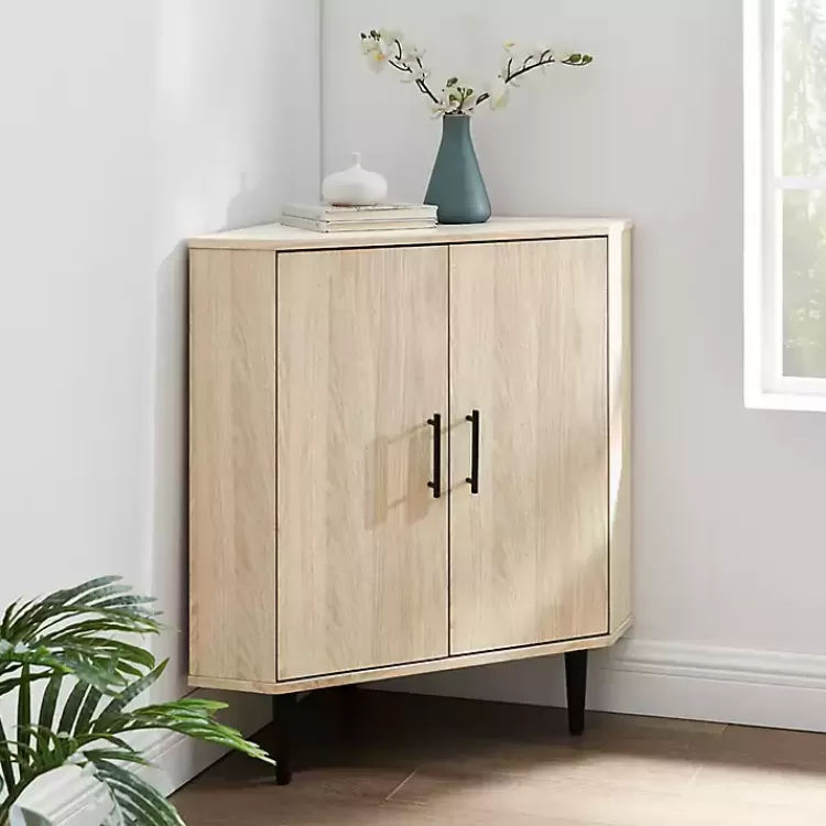 Birch Wood Finish Corner Cabinet>Kirklands Home Best Sale