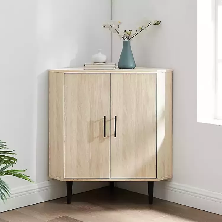 Birch Wood Finish Corner Cabinet>Kirklands Home Best Sale