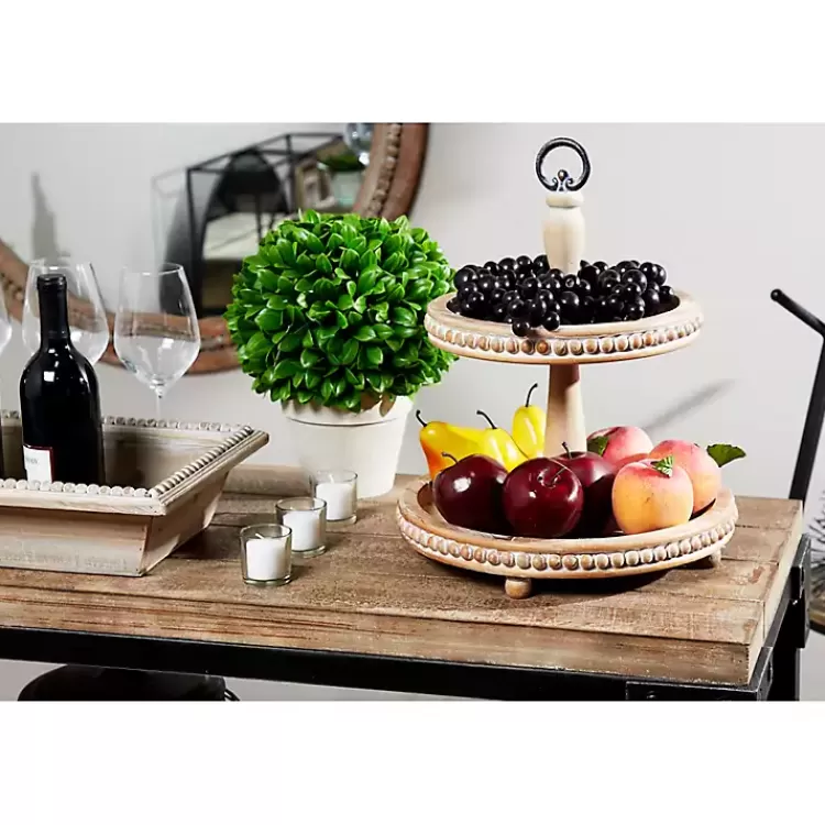 Birch Wood Tiered Tray>Kirklands Home Best Sale