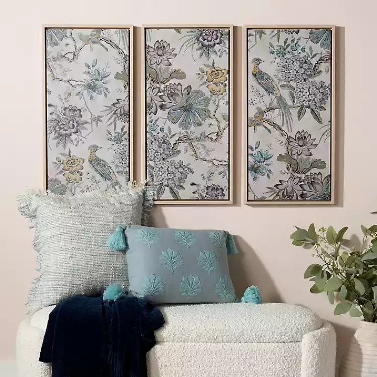 Birds on Branches Framed Canvas Prints, Set of 3>Kirklands Home New