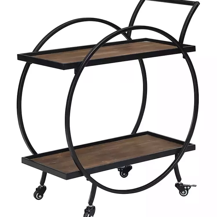 & Brown Wood 2-Tier Odessa Bar Cart>Kirklands Home Hot