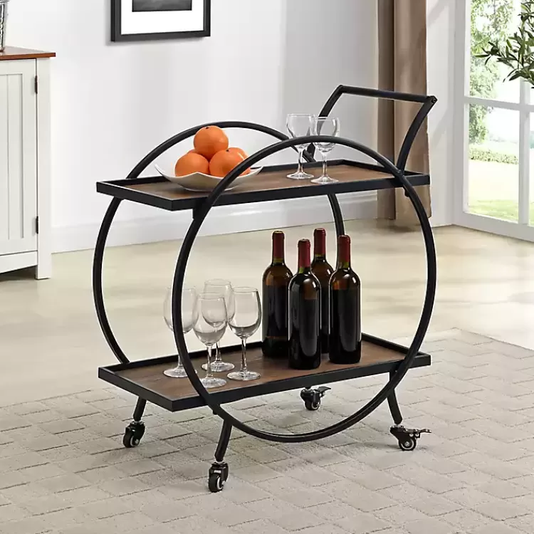 & Brown Wood 2-Tier Odessa Bar Cart>Kirklands Home Hot