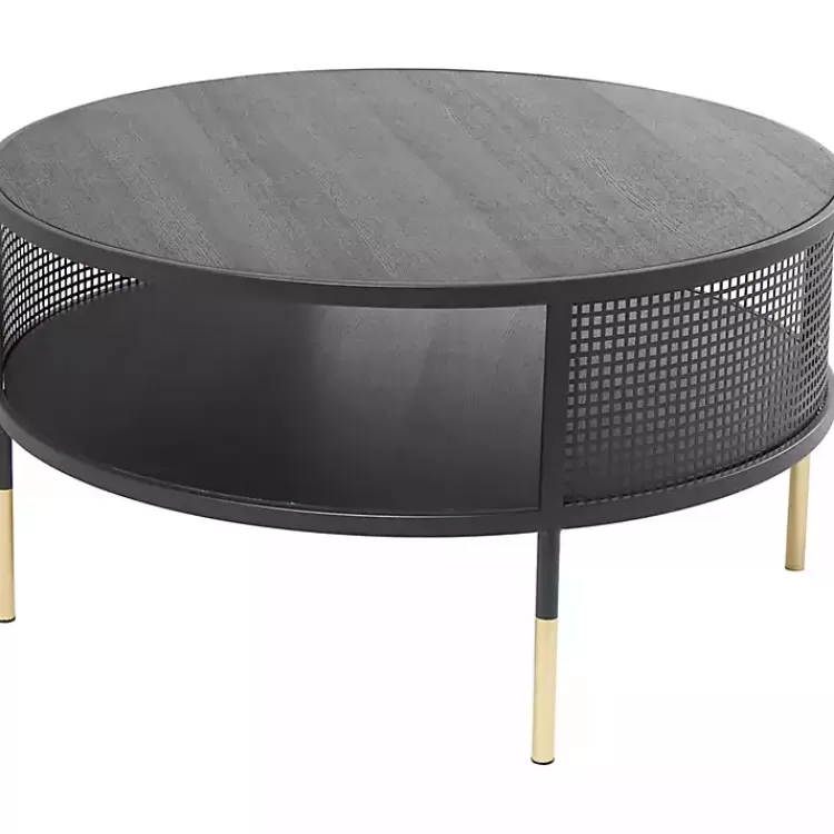 & Gold Metal Mesh Round Coffee Table>Kirklands Home Cheap