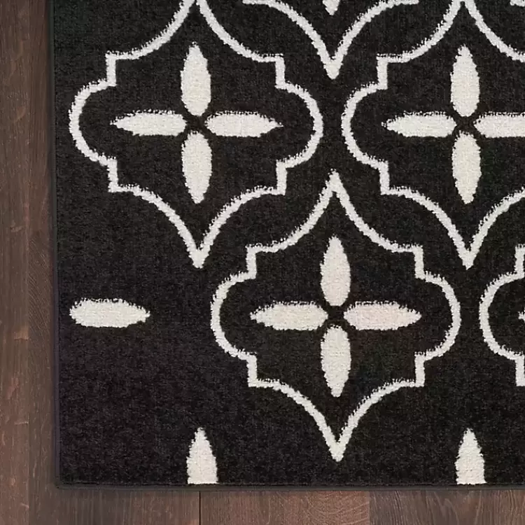 black__ivory_quatrefoil_indooroutdoor_rug_x_7.webp Black & Ivory Quatrefoil Indoor/Outdoor Rug, 4x6>Kirklands Home Clearance