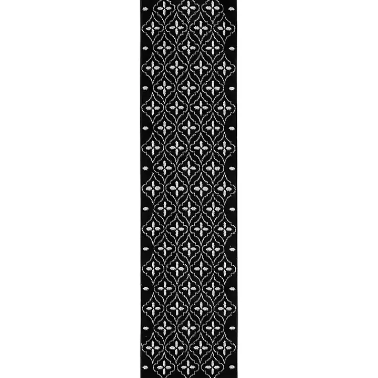 Black & Ivory Quatrefoil Indoor/Outdoor Runner>Kirklands Home Clearance