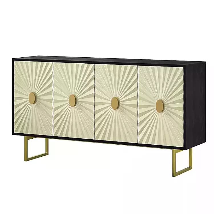 Black & Ivory Sunburst 4-Door Sideboard>Kirklands Home Best Sale