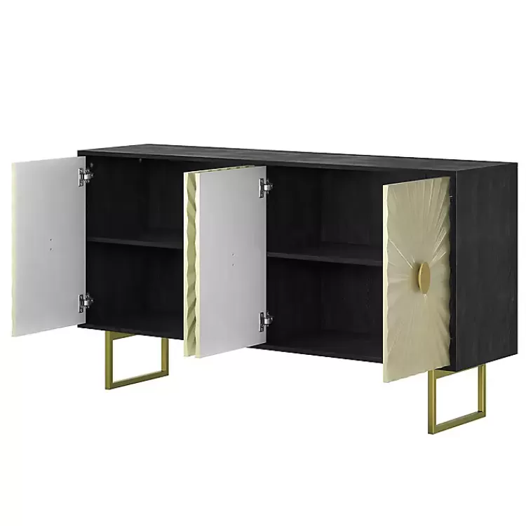 black__ivory_sunburst_door_sideboard_4.webp Black & Ivory Sunburst 4-Door Sideboard>Kirklands Home Best Sale