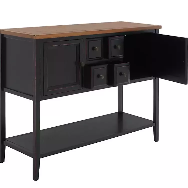 black__oak_drawer_charlotte_sideboard_6.webp & Oak 4-Drawer Charlotte Sideboard>Kirklands Home Fashion