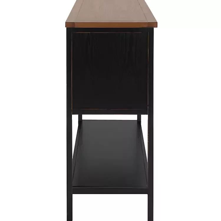 black__oak_drawer_charlotte_sideboard_7.webp & Oak 4-Drawer Charlotte Sideboard>Kirklands Home Fashion