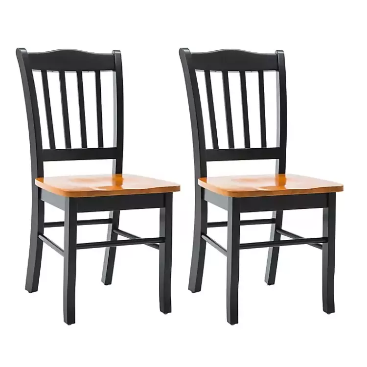 Black & Oak Wood Shaker Dining Chairs, Set of 2>Kirklands Home Cheap