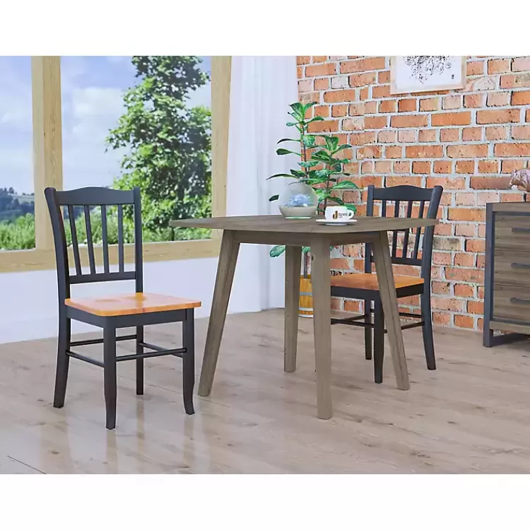 black__oak_wood_shaker_dining_chairs_set_of__10.webp Black & Oak Wood Shaker Dining Chairs, Set of 2>Kirklands Home Cheap