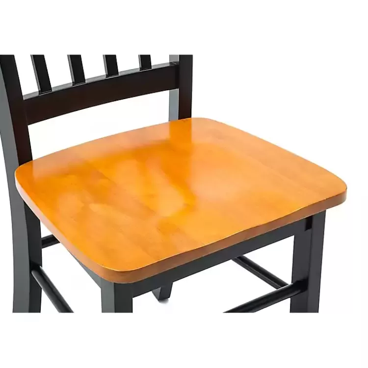black__oak_wood_shaker_dining_chairs_set_of__6.webp Black & Oak Wood Shaker Dining Chairs, Set of 2>Kirklands Home Cheap