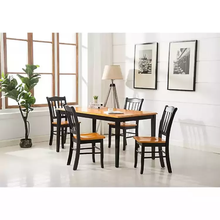 black__oak_wood_shaker_dining_chairs_set_of__9.webp Black & Oak Wood Shaker Dining Chairs, Set of 2>Kirklands Home Cheap