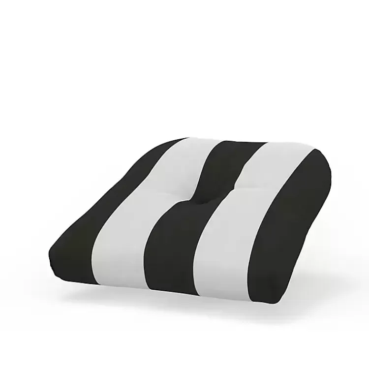 Black & White Awning Stripe Outdoor Chair Cushion>Kirklands Home Fashion