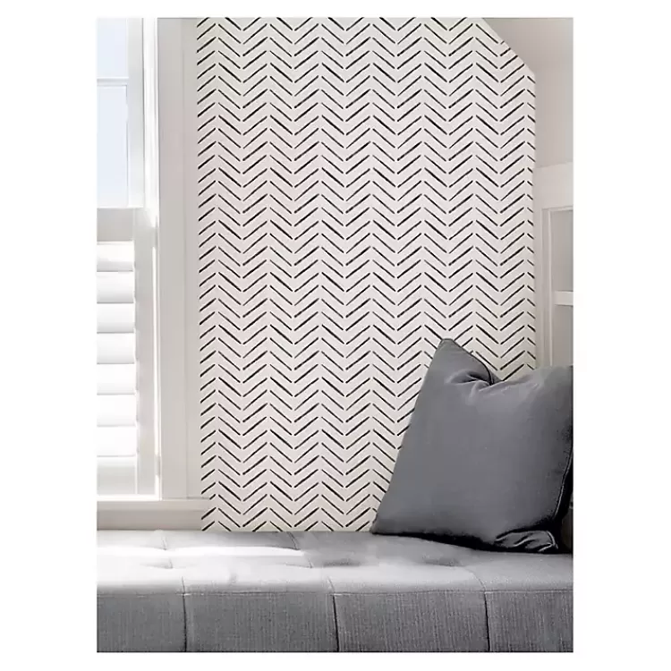 black__white_chevron_peel__stick_wallpaper_2.webp Black & White Chevron Peel & Stick Wallpaper>Kirklands Home Online