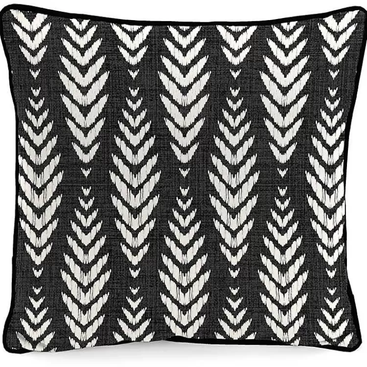 Black & White Geometric Leaves Outdoor Pillow>Kirklands Home Online