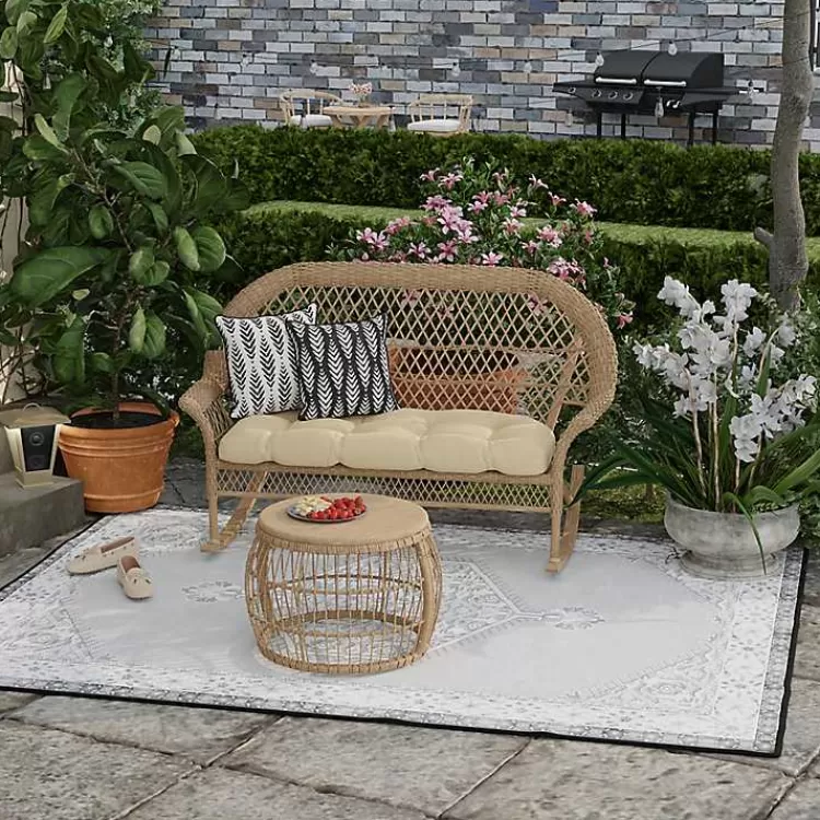black__white_geometric_leaves_outdoor_pillow_3.webp Black & White Geometric Leaves Outdoor Pillow>Kirklands Home Online