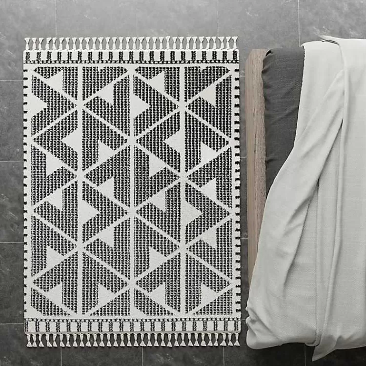 & White Geometric Shag Area Rug, 8x10>Kirklands Home New