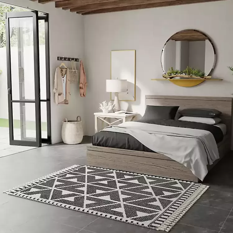 & White Geometric Shag Area Rug, 8x10>Kirklands Home New