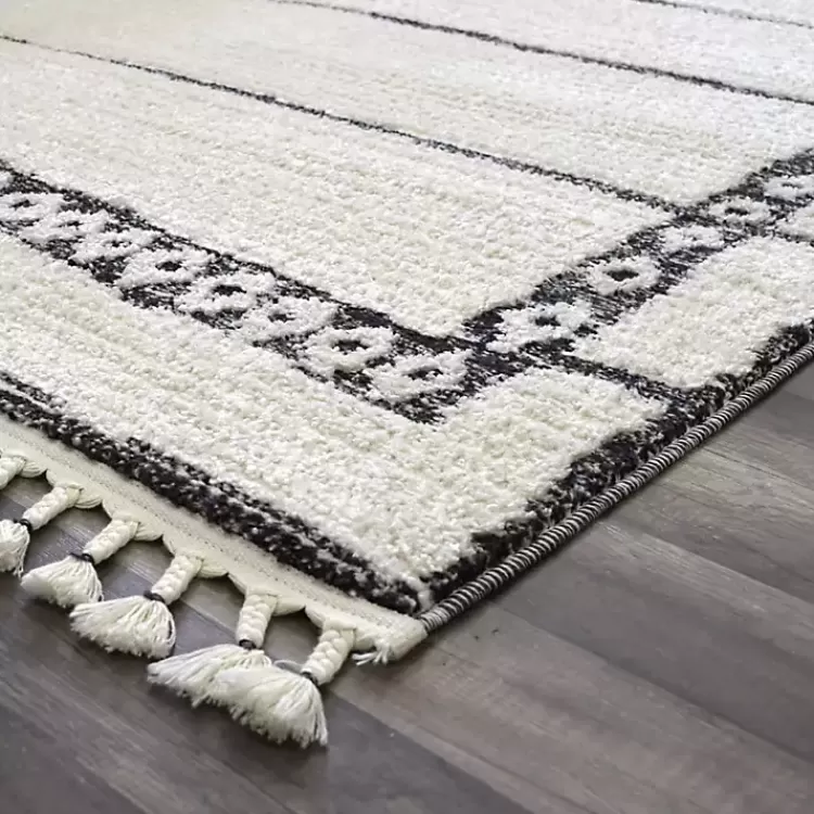 black__white_striped_block_border_area_rug_x_4.webp & White Striped Block Border Area Rug, 8x10>Kirklands Home Cheap