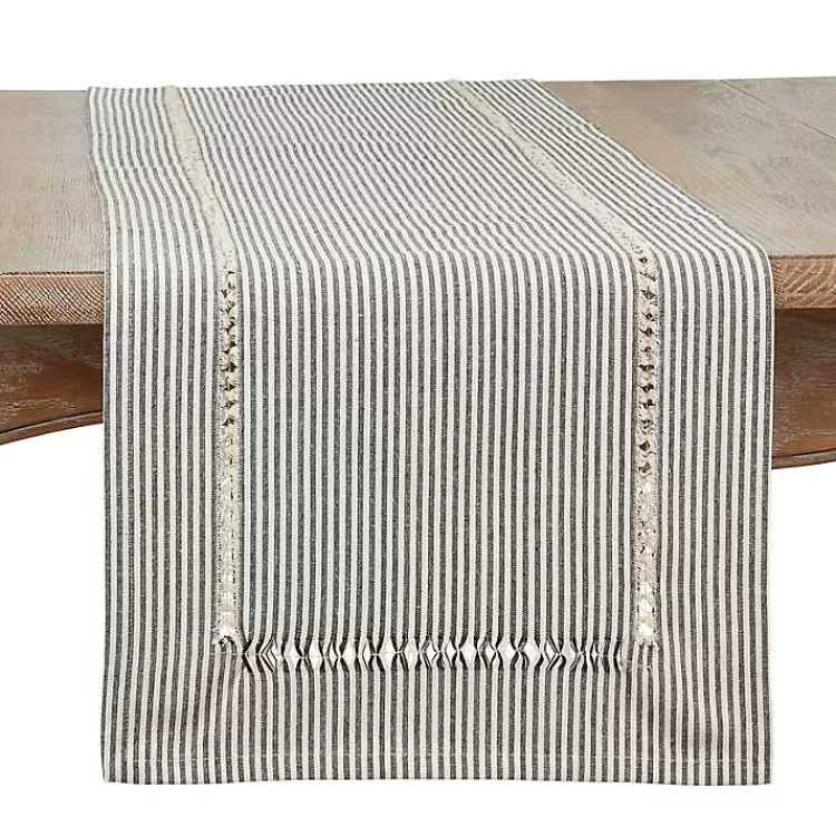 Black & White Striped Table Runner, 90 in.>Kirklands Home Flash Sale