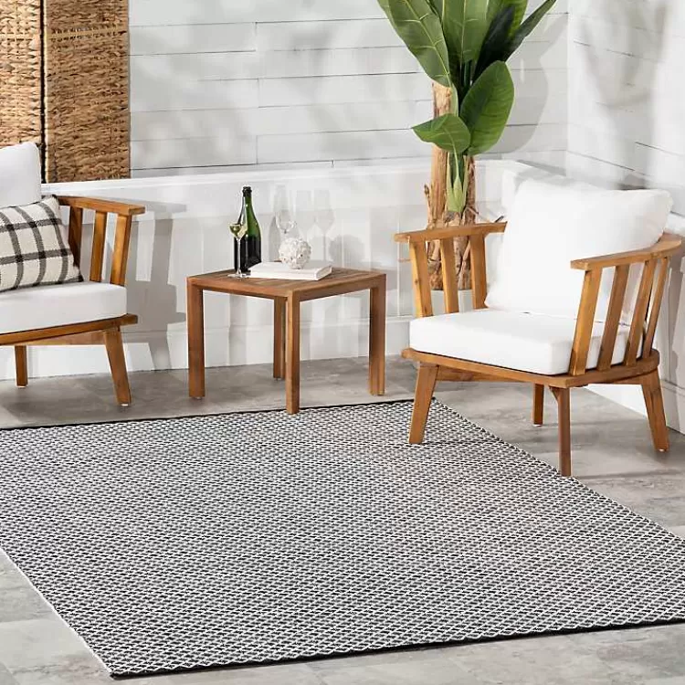 Black & White Trellis Indoor/Outdoor Rug, 4x6>Kirklands Home Cheap