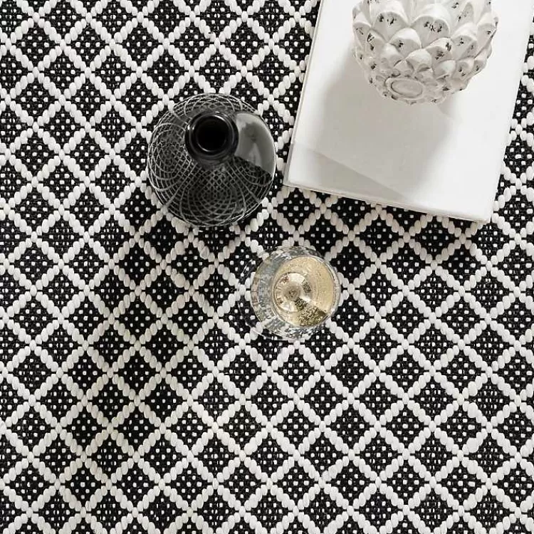 black__white_trellis_indooroutdoor_rug_x_5-1.webp Black & White Trellis Indoor/Outdoor Rug, 6x9>Kirklands Home Outlet
