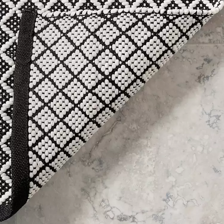 black__white_trellis_indooroutdoor_rug_x_6-1.webp Black & White Trellis Indoor/Outdoor Rug, 6x9>Kirklands Home Outlet