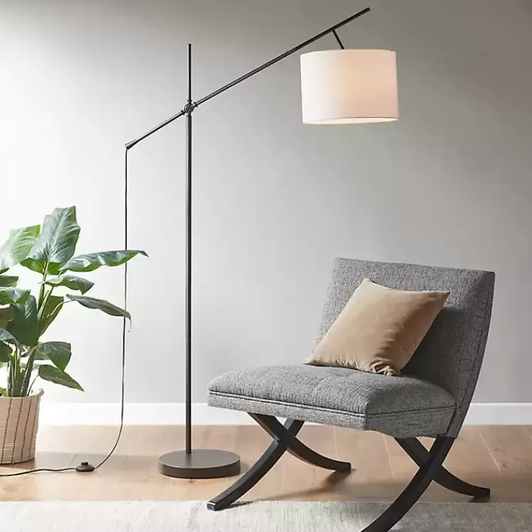 Black Adjustable Arm Modern Floor Lamp>Kirklands Home Shop